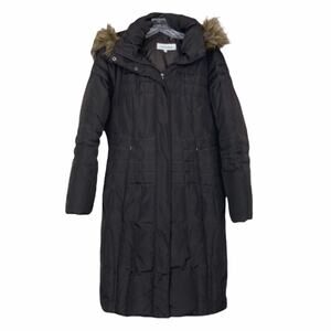 Calvin Klein Brown Long Puffer Winter Coat Sz XS